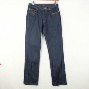 APC Jeans Mens 28X30 Blue Dark Wash Straight Leg New Cure F Heavyweight Denim